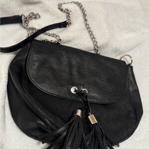 Madden Girl Black Crossbody Bag with Tassels